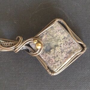 Moss Agate Wrapped Pendant